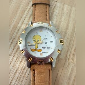 Vintage Armitron Warner bros looney tunes tweety watch NEW BATTERY